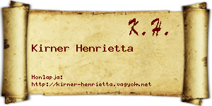 Kirner Henrietta névjegykártya